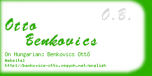 otto benkovics business card